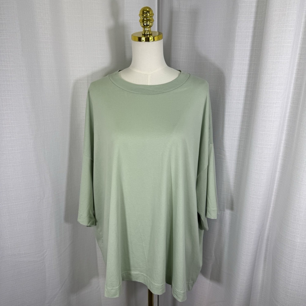 NEW COS Women's L / XL Oversized Tee Tshirt 100% Organic Cotton Boxy Green